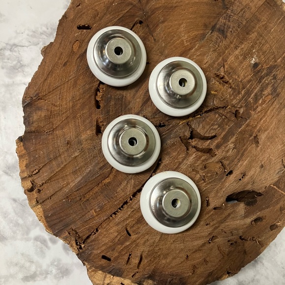 Set of 4 White and Black Paris Cabinet knobs hardware including screws - Picture 3 of 4
